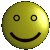 Five yellow circular faces with black outlines display varying mouth expressions against a gray background.