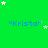Green background with blue "*Krista*" text and white stars in a pattern, some stars animated to change position