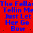 Static image with red background and blue text repeating 'The Fella! Tellin Me Just Let Her Go Bow' in a pattern