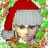 Pixelated character with gray hair and red Santa hat against green foliage, next to Mario-like figure in blue overalls and green scarf.