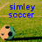 Pixelated soccer ball icon with blue text 'simley soccer' and '#18' on green field background, showing two distinct states.