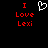 Red text 'I Love Lexi' with a white pixelated heart symbol on black background, displayed in two identical side-by-side