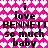 Pixelated text on a pink heart-patterned background with repeated phrases and lettering.
