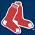 Red baseball socks with white accents on a dark blue background, next to red pixelated text reading 'World Series 2004' on white.