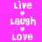 Pixelated text and heart symbols on a bright pink background with alternating light pink bars over specific