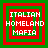 Four identical pixelated squares with green and red borders display "ITALIAN HOMELAND MAFIA" text in white block letters on a red background.