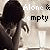 A 4x3 contact sheet of a single animated icon showing repeated frames of a person with dark hair in various poses, overlaid with text "Alone & empty" on a gray background.
