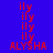 Blue background with red text 'ily' repeated vertically and 'ALYSHA' in large letters, alternating pink horizontal bars across the image.