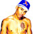 A pixelated figure with a blue cap and light skin tone, wearing a white shirt with a dark collar, positioned against a plain background.