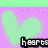 Pixelated green hearts float over a pink background with scattered dots, while the word 'hearts' appears in blocky text at bottom left and a small shield icon sits on the right.