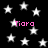 Black background with white stars and pink text reading "Tiara" scattered across the image.