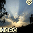 identical pixelated images showing a cloudy sky with light rays, each containing the word 'HOPE' in yellow text and a small heart symbol above it