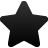 Solid black five-pointed star with subtle gradient shading on a light gray background.