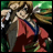 Pixelated anime-style character with long brown hair in motion, wearing red and blue clothing against a green background, with 'Anime IM' and 'com' text on black.