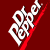 Red background with white text and a red diagonal line; 'Dr. Pepper' appears on the left, 'High on' is positioned to the right.
