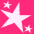 A static image of white star shapes on a solid pink background with no visible text or additional elements.
