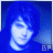 A 3x3 contact sheet of an animated AIM buddy icon featuring a person with dark hair in blue-tinted frames, displaying text changes across sampled frames.