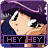 Animated contact sheet of a Sorcerer Hunters character with changing facial expressions and text "HEY HEY" across 10 frames.