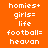 Pixelated text on four colored backgrounds: orange, purple, blue, and dark purple.