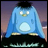 Blue cartoon penguin with white eyes and yellow beak stands against purple gradient background, right side shows 'AnimeIM' and 'com' text on black.