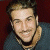 A split-frame contact sheet showing a pixelated photo of a smiling man on the left and green text reading "Original Icons .com" on a dark green background on the right.