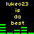Yellow text 'lukeo23 is da best' appears above green horizontal bars on a black background, with two identical frames showing different bar patterns.
