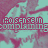 A repeating pattern of stylized, abstract shapes in teal and magenta with overlaid text reading 'nussel' and 'onkining onkining'.