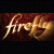 A contact sheet of five animated frames from a Firefly-themed AIM buddy icon showing a character with white hair and mustache against a dark background with "Firefly" text in golden script.