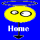 Animated contact sheet showing four frames of a yellow oval character with two eyes and rings, displaying movement between positions on a blue background.