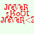 Red pixelated text 'Jrever sHouT Jrever <3' repeated in a on light green background with no animation