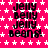 A static image with a bright pink background covered in white stars, displaying the text "jelly belly jelly beans!" repeated multiple times in black pixelated font.