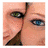 A close-up of a person's face with green and blue eyes, showing text changes from 'Best' to 'Best friends' in pink lettering.