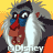 Pixelated character with gray fur, red nose, blue chest patch, and white underbelly against a yellow-orange gradient background.