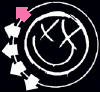 Animated circular icon with white outline, X eyes, and curved mouth on black background; pink arrow moves clockwise around the circle.