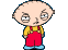 Pixelated cartoon character with bald head, yellow shirt, red overalls, and blue shoes in two sequential poses showing eye movement.