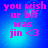 Blue background with pink text reading 'you wish ur bff was jin <3' in pixelated font, displayed across four