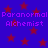 Blue background with red stars and purple text repeating 'Paranormal Alchemist' in two