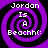 Four identical purple and black spiral patterns with white text reading "Jordan Is A Beach(:" arranged in a