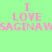 Green background with pink text reading "I LOVE SAGINAW" in four repeated sections, some partially obscured by white rectangular overlays.