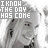pixelated grayscale images showing a smiling woman with long hair, each overlaid with text variations like "I KNOW THE DAY HAS COME" and "I HAVE JUST BEGUN."