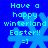 Blue background with light blue pixelated text and snowflake symbols arranged in a pattern