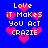 Blue background with yellow text reading "Love it Makes You Act CRAZIE" and pink heart shapes in pixelated style.