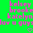 Green background with pink pixelated text listing names and a phrase, two small heart symbols at bottom center.