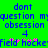 Pixelated text on bright green background with blue and pink lettering, showing repeated phrases and symbols.