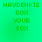 Green pixelated text on a green background with four identical showing 'HAYDENK12 ROX YOUR SOX' in blocky font
