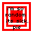 Four red square icons with white borders display pixelated text 'i'm so random its sick. pie' in black font, each showing distinct border and background variations.