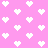Static pattern of white pixelated hearts on a solid pink background with no visible text or animation.