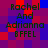 Pixelated text reads "Rachel And Adrianna BFFEL" over a red and blue checkered background with no visible animation changes.