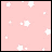 Pixelated pink background with white star shapes; black text appears sequentially across frames.