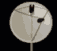 Animated sequence of satellite dish views rotating through multiple angles against black background, showing full circular and partial triangular perspectives.